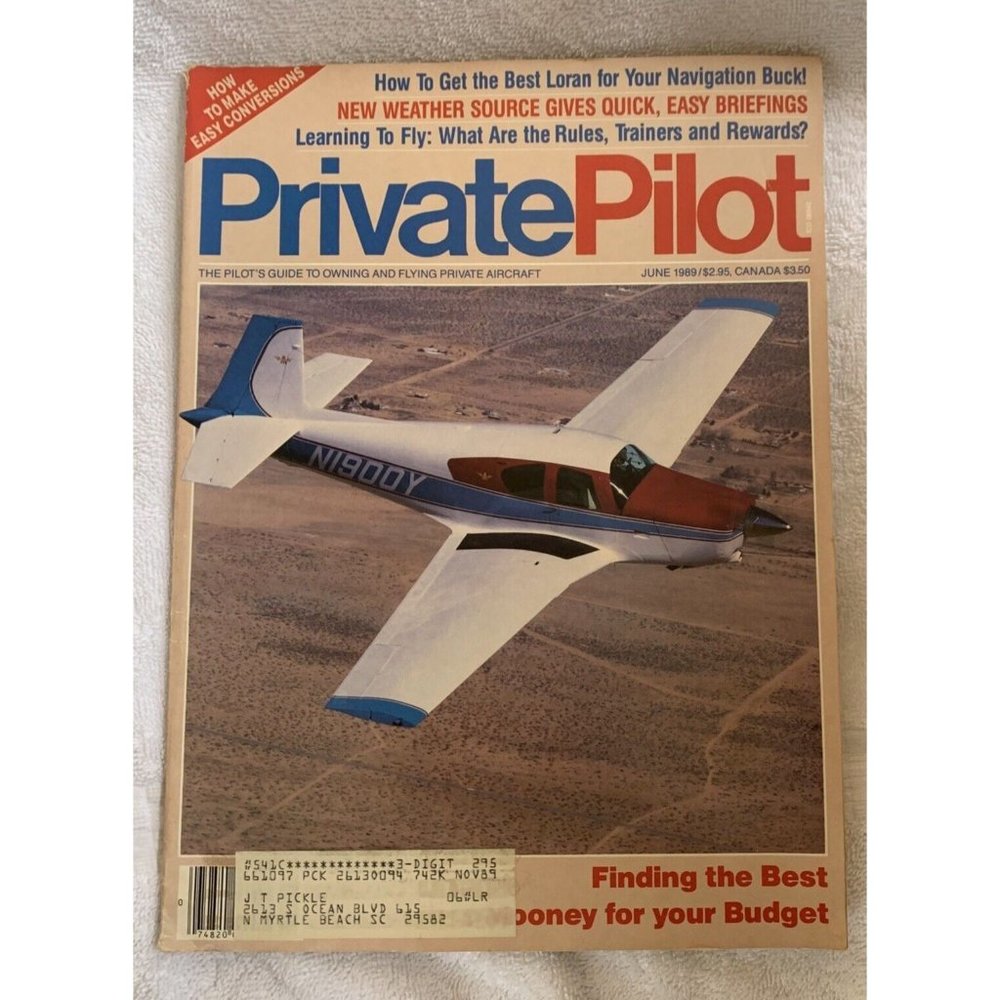 Private Pilot Aviation Magazine June 1989 Flight Aircraft Flying Loran GPS